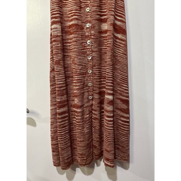 For Love & Lemons Isabella Midi Dress Brown Cream Size Med/Lg (XL) NWT Stretchy - Picture 8 of 16